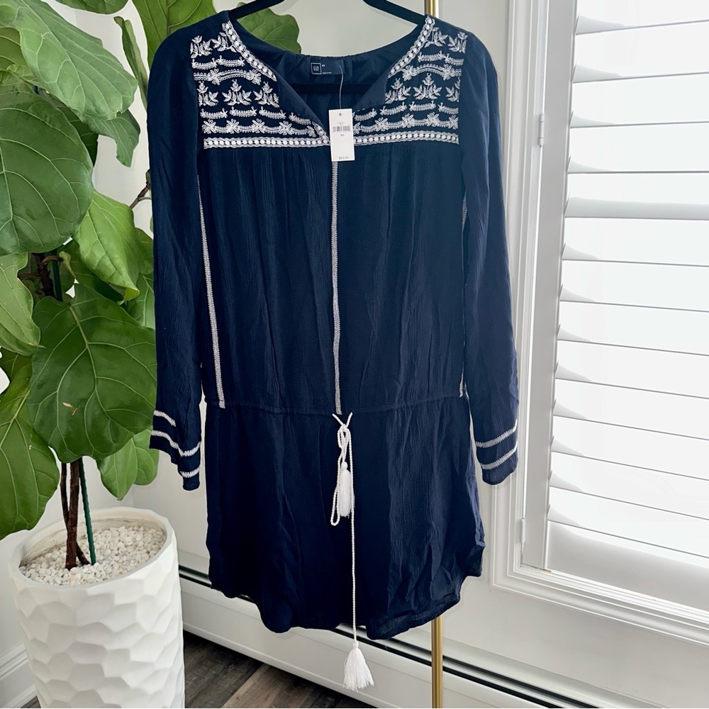 Gap Summer Cover-Up Blouse Size X-Small Navy Blue